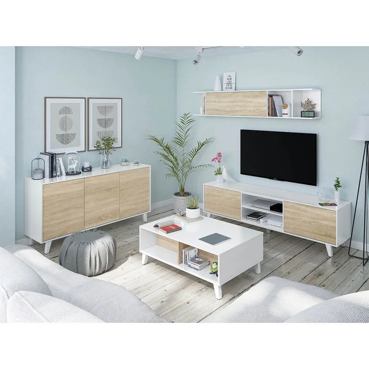 Calicosy 'ZAIKEN PLUS' Couchtisch mit teilweise hochklappbarer Tischplatte L100 cm - Weiß – Bild 8