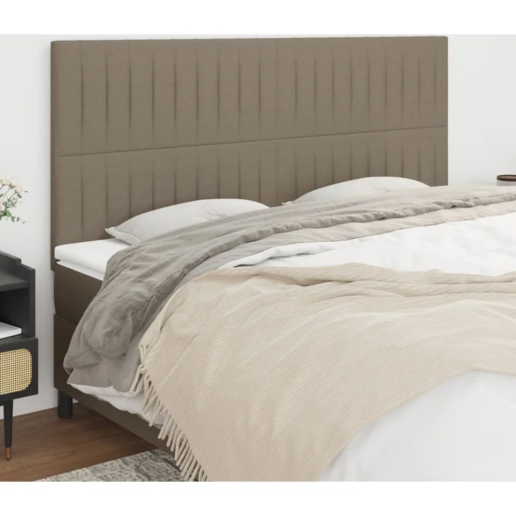 vidaXL Kopfteile 4 Stk. Taupe 100x5x78/88 cm Stoff 3116596 – Bild 1