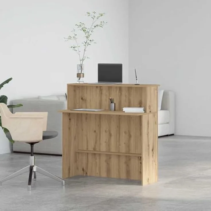 vidaXL Empfangstheke Artisan-Eiche 100x50x103,5 cm Holzwerkstoff 859032 – Bild 3