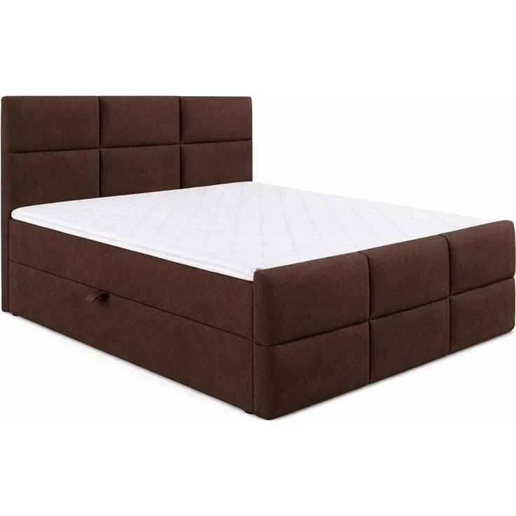 KRISAN MÖBEL Kontinentalbett BELLA 160 x 200 x 108 cm in Braun Stoff MANILA mit Bettkasten und Topper inklusiv Bronze – Bild 1