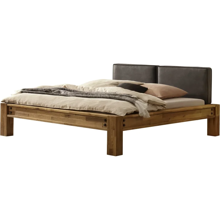 Greenville Bettgestell schwarz Eiche Massivholz 224cm x 205cm x 92cm – Bild 1