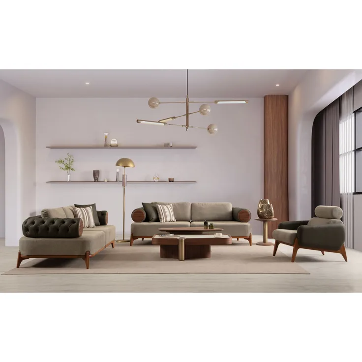 Sitzgruppe/Sofa Set - Wohnzimmergarnitur "Nova" 3+3+1+1-Grün