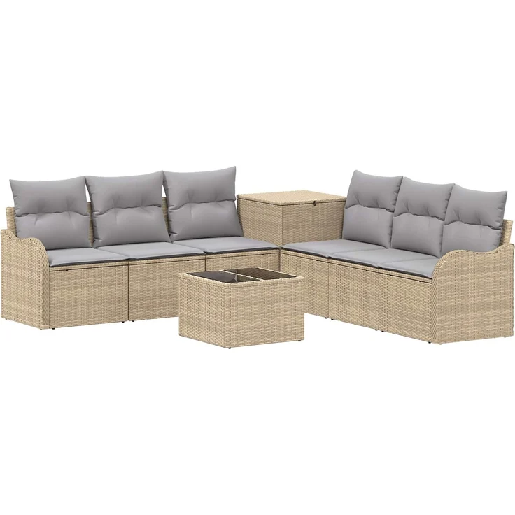 vidaXL Sofa Set 8 stk. Beige und Hellgrau 55 x 55 x 37 cm 3448069 – Bild 2