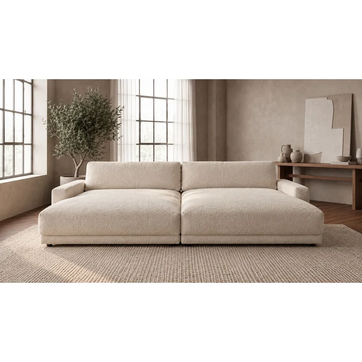 KAWOLA Big Sofa MARLIN Stoff beige 80 x 168 x 262 cm – Bild 2