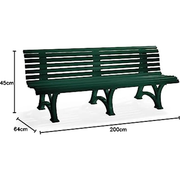 Blome Sitzbank Borkum, 4-Sitzer Gartenbank in blau, wetterfest und langlebig, Made in Germany – Bild 3