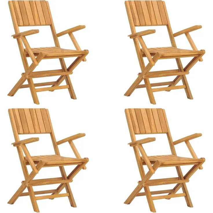 vidaXL Gartenstühle 4 Stk. Klappbar 55x61x90 cm Massivholz Teak 3155061