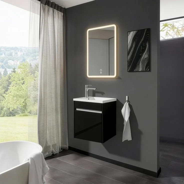 HOME DELUXE Badmöbel Komplettset BORKUM – Schwarz – Bild 5