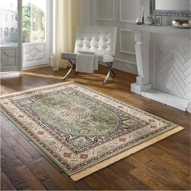 TaraCarpet Teppich Palazzo Royal Lilian, rechteckig, Höhe: 6 mm, Lilian Seiden Optik rot Wohnzimmer Schlafzimmer Esszimmer 135x195