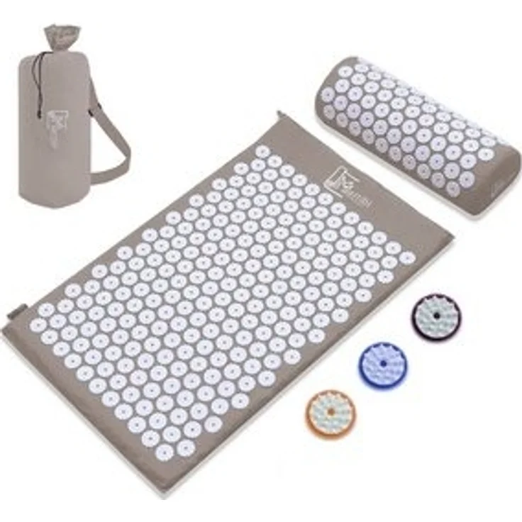 Montegoni Akupressurmatte mit Kissen für Massage & Schmerzlinderung, Shakti Matte Original (mit Praktische Tragetasche, Akupressur Set für Entspannung, Stimulation und Meditation), Stimulierende Spitzen, Entspannung, Schmerzlinderung – Bild 6