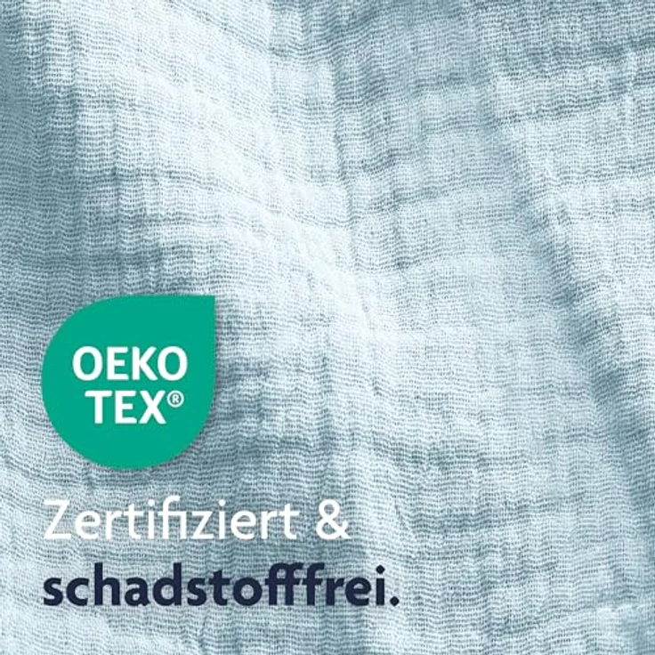 Julius Zöllner Stillkissen Mikroperlen-Füllung, 190 cm, Bezug aus 100% Baumwollmusselin, Denim, schadstoffgeprüft – Bild 6