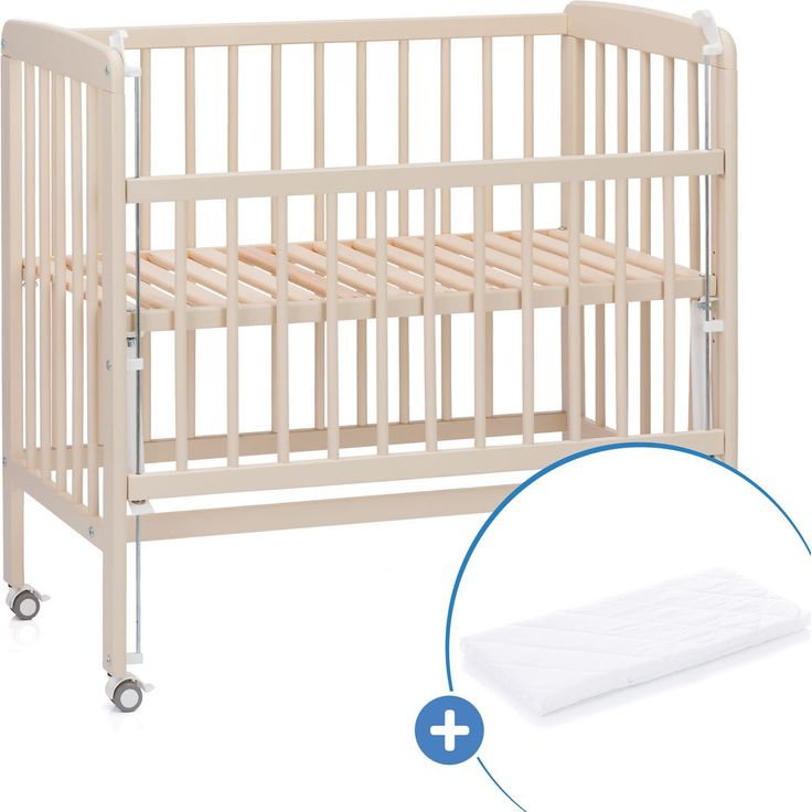 Fillikid 2in1 Beistellbett Nino, Stubenbett inkl. Matratze, höhenverstellbar, für Boxspringbetten geeignet, Champagner
