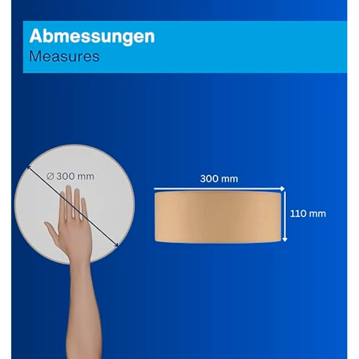 REV Deckenleuchte - Deckenlampe rund 30cm mit Stoff-Lampenschirm im modernen Look – ideal für Schlafzimmer, Wohnzimmer & Kinderzimmer, jute – Bild 7
