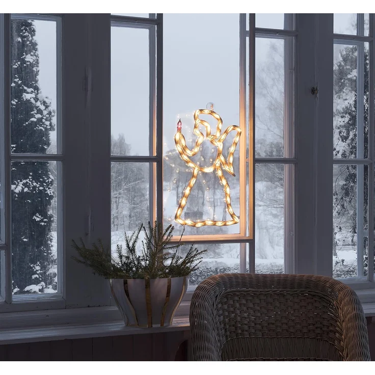 Konstsmide LED Fenstersilhouette, Engel, 50 warm weiße Dioden, 230V, Innen, weißes Kabel - 2173-010 – Bild 4