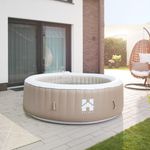 HOME DELUXE 'SPLASH' Outdoor Whirlpool, 6 Personen, Beige, 65 x 208 x 208 cm