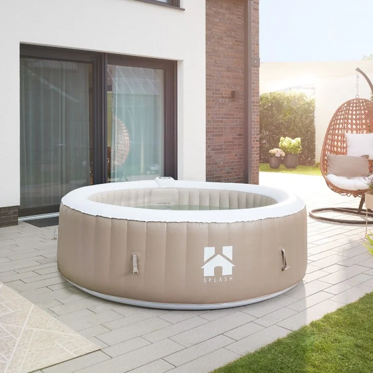 HOME DELUXE 'SPLASH' Outdoor Whirlpool, 6 Personen, Beige, 65 x 208 x 208 cm – Bild 1