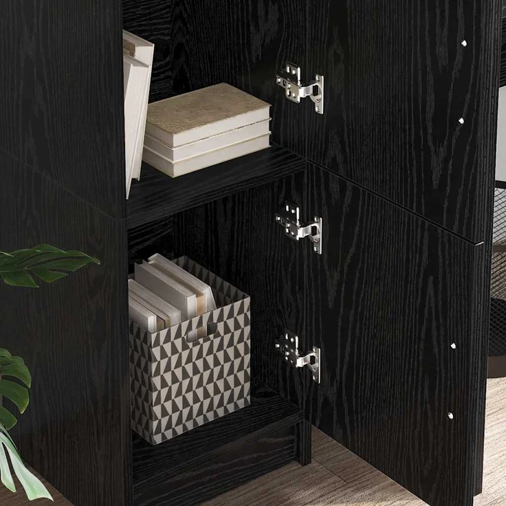 vidaXL Highboard Schwarz Eichen-Optik 31,5 x 32 x 122,5 cm 869347 – Bild 3
