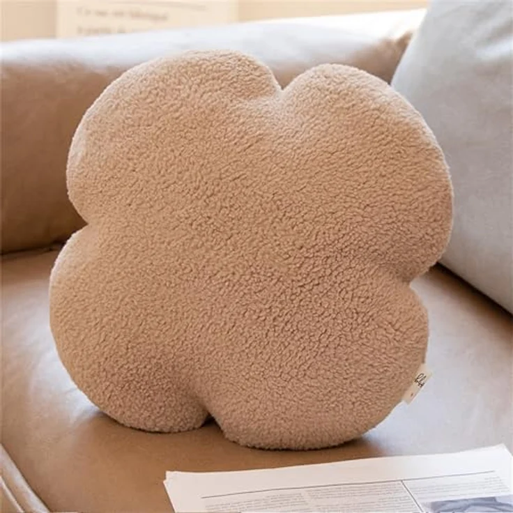 Herzkissen, Herz Kissen Kinderzimmer Decor, Kuschelkissen Kinder Herzform Dekokissen Kopfkissen Kissen Zierkissen für Wohnzimmer Sofa Kind Schlafzimmer Bett (Brauner,40 cm) – Bild 2