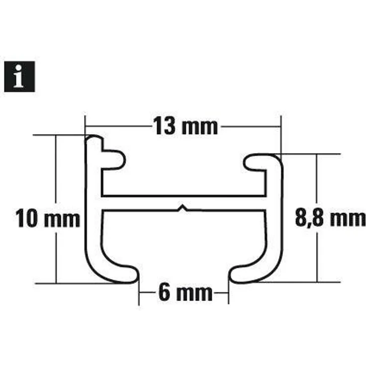GARDINIA Gardinenschiene Aluminiumschiene, Ø 13 mm, 1-läufig, kürzbar, Aluminium, 1-läufig – Bild 3