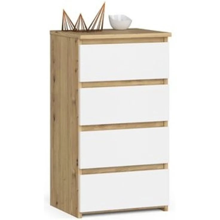 Home Collective Kommode 40 cm breit Holz Highboard Sideboard für Flur Schlafzimmer Wohnzimmer (Mehrzweckschrank Schrank schmal Kommode Schlafzimmer mit Schubladen), Kinderzimmer Organizer, 73 cm hoch mit 4 Schubladen Artisan Eiche-weiß – Bild 6