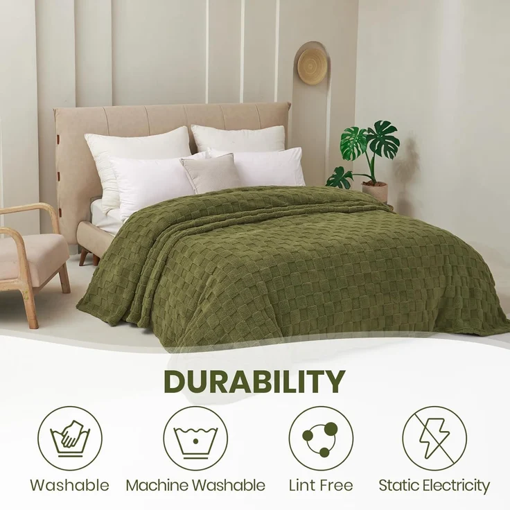 Good Nite Tagesdecke Gemütliche Fleecedecke - flauschig & kariert für alle Jahreszeiten, Flauschig, Weich, Bequem, Leicht – Bild 7