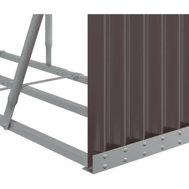 vidaXL Kaminholzunterstand Braun 300x45x100 cm Verzinkter Stahl 364576 – Bild 2