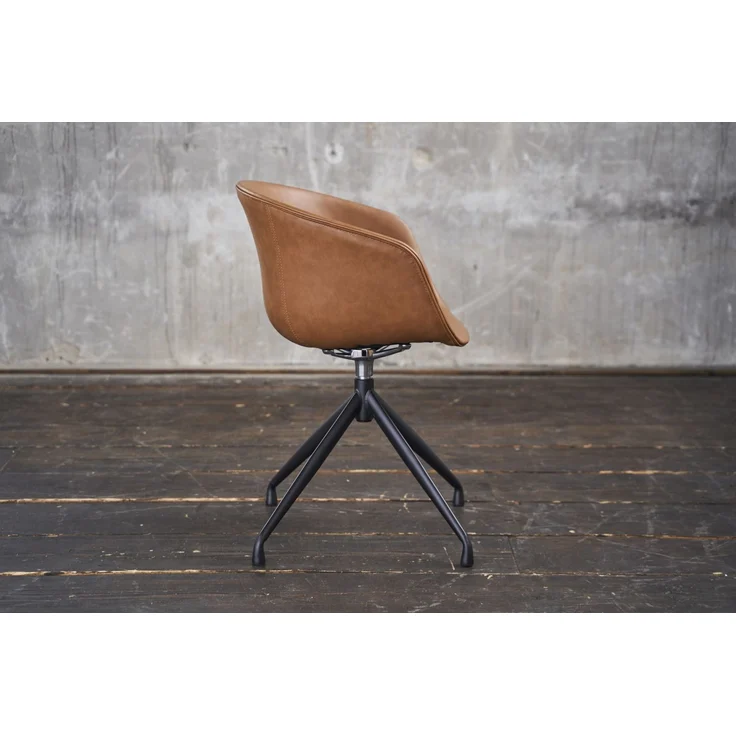 KAWOLA Stuhl DANI Esszimmerstuhl mit Drehfunktion Kunstleder cognac 81 x 54.5 x 60 cm – Bild 4