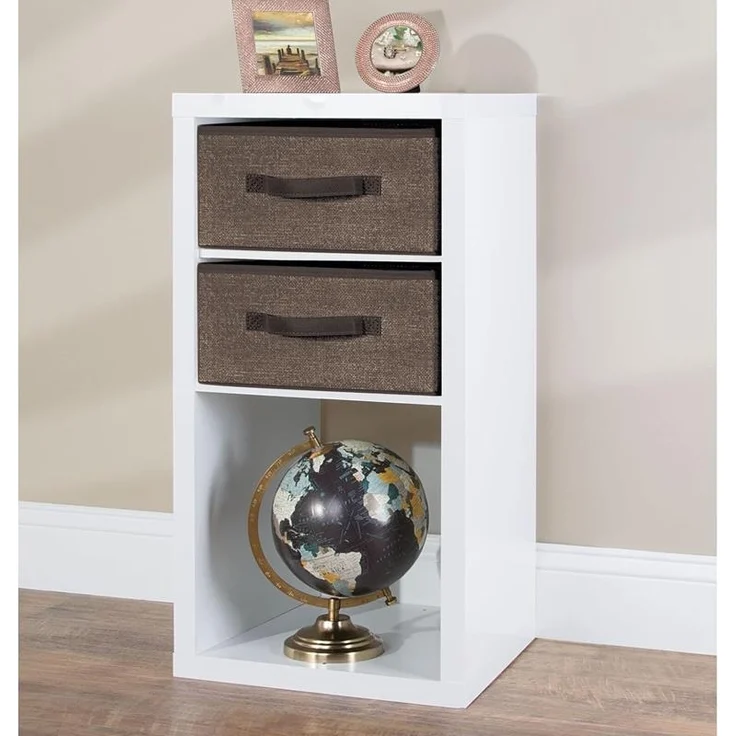 Aufbewahrungsbox Stoffbox 2er Set mit Griff mDesign aus Kunstfaser Braun Box – Bild 7