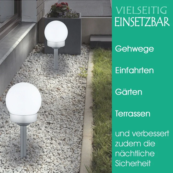 Solarleuchte Garten Solarlampe Kugel 2 x 3er Set Garten Wegeleuchte Außen – Bild 3