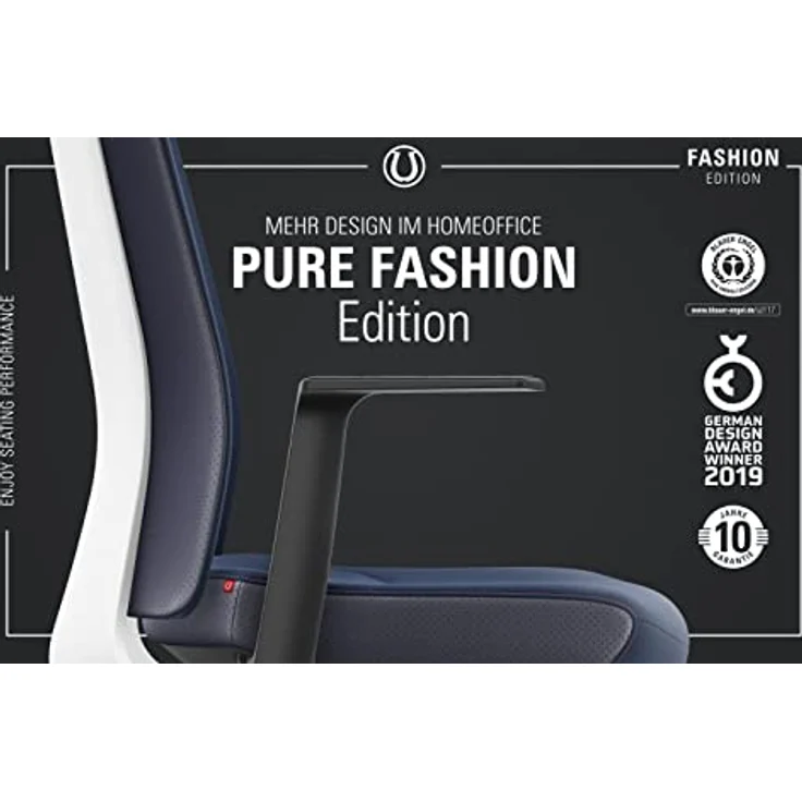 Interstuhl Pure Fashion Edition – Der Bürostuhl passt Sich an Gewicht und Bewegung des Nutzers an – ausgestattet mit der nachgewiesen ergonomischen Smart-Spring Technologie (Blau/Blau) – Bild 6