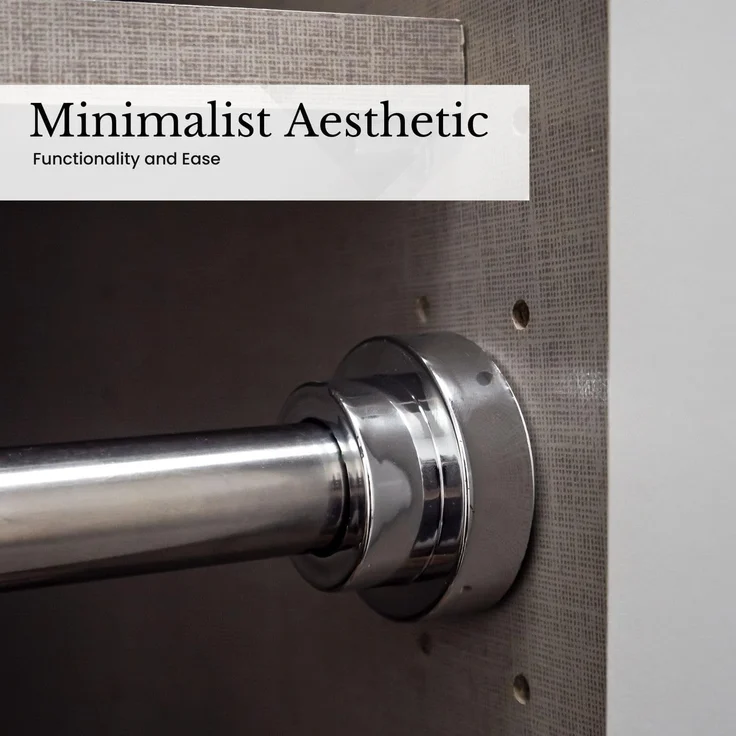Intirilife Duschvorhangstange, Ø 1.8 mm, geklemmt, Edelstahl, Teleskop Duschstange Duschvorhangstange Ausziehbar Gardinenstange – Bild 7