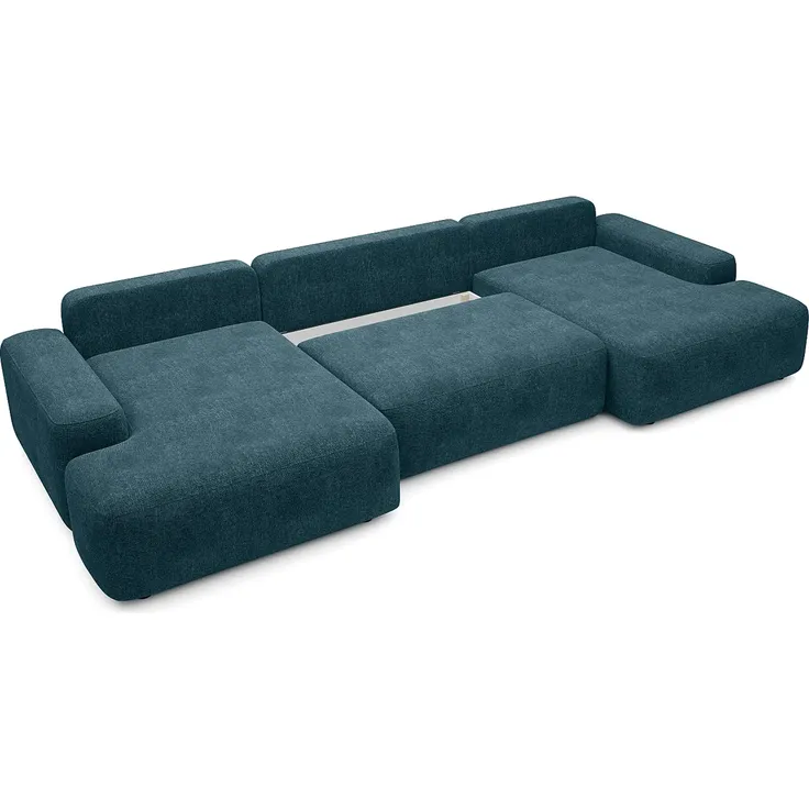 Vente-unique - DAVISO Sofa Stoff Blau - B 163 cm x H 87 cm x L 360 cm – Bild 5