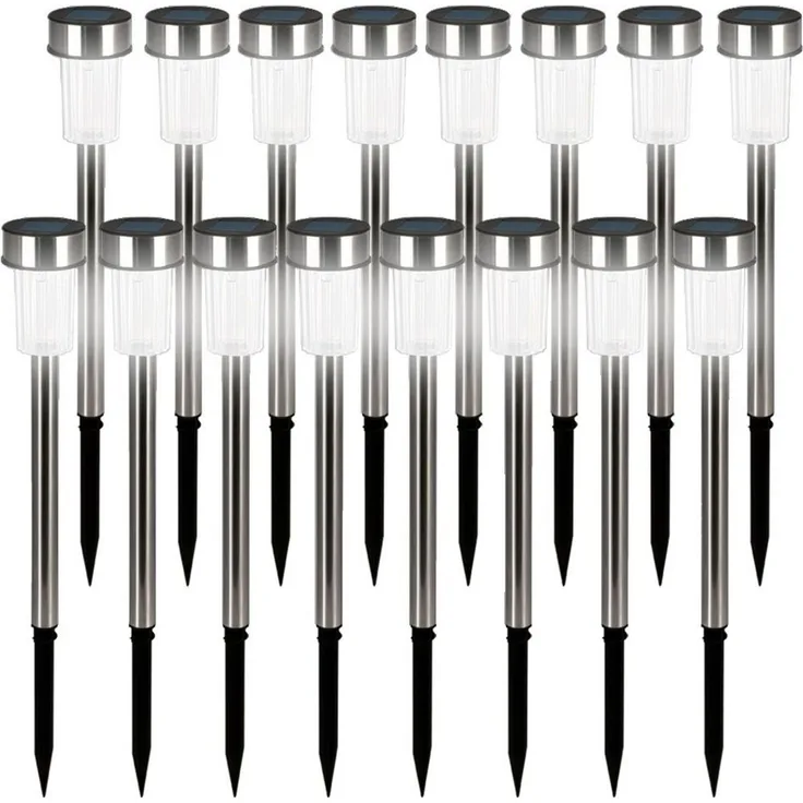 monzana LED Solarleuchte, Solarlampe, 16er Set Solarlampen für Außen Wetterfest mit Erdspiess Balkon Garten