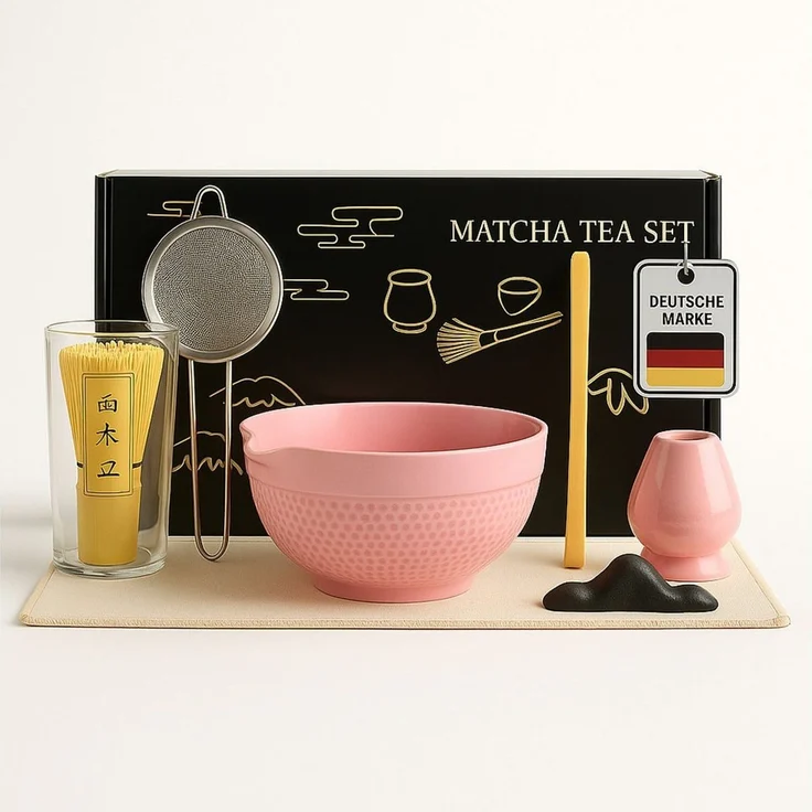 Roxlin Teeservice Roxlin Matcha Set (7-teilig) Keramik, Bambus-Besen, Schale & Zubehör – Bild 1