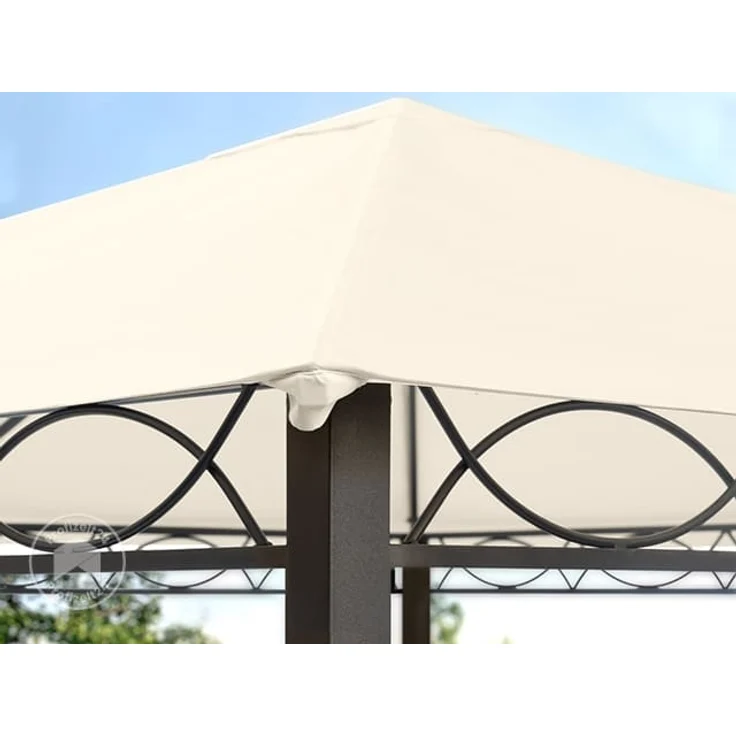 Gartenpavillon 3x3 m wasserdicht PREMIUM Pavillon mit 4 Seitenteilen Gartenzelt ca. 220g/m² Dachplane in creme Partyzelt – Bild 4