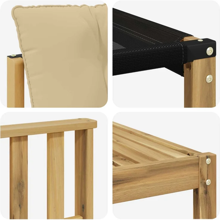 vidaXL Outdoor-Sofagarnitur 6 stk. 5-Sitzer Weiß und Beige 3389499 – Bild 8
