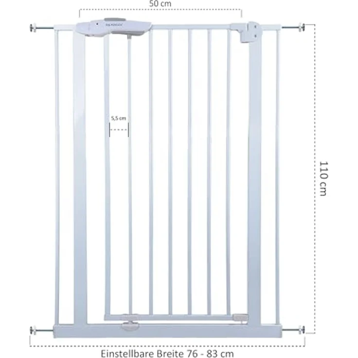 Absperrgitter Treppenschutzgitter weiß für 75-85cm Durchgang 110cm Hoch – Bild 3