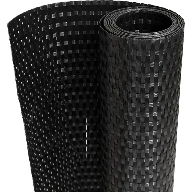 vidaXL Balkon-Sichtschutz Schwarz 300x90 cm Poly Rattan 156296 – Bild 2