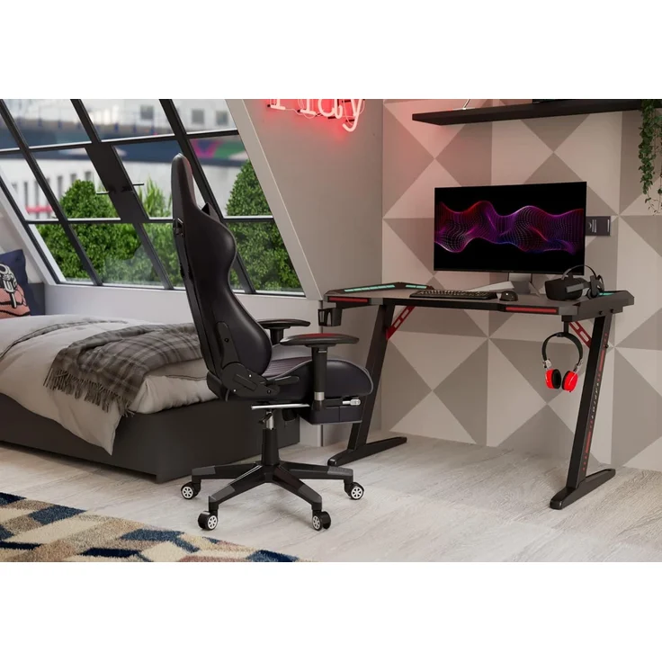 Raptor Gaming Tisch GT100 schwarz-grau – Bild 2