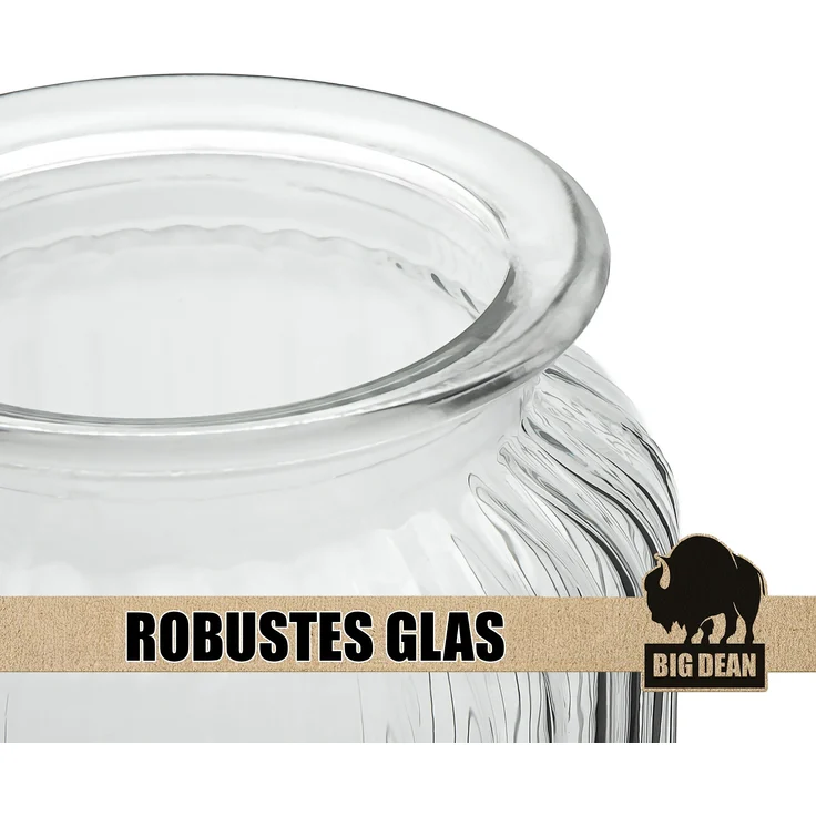 BigDean Bonbonglas 3x 1100ml Bonboniere Bonbonglas mit Deckel in Geschenkbox Vorratsgläser Spülmaschinfest Candy Bar Gläser – Bild 5