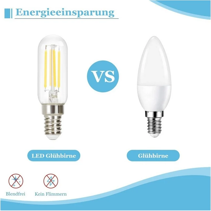 Nettlife LED-Leuchtmittel E14 4W Vintage Birnen Kaltweiß LED Glühbirnen T25 Lampe 6000K, E14, 4 St, Kaltweiß – Bild 3