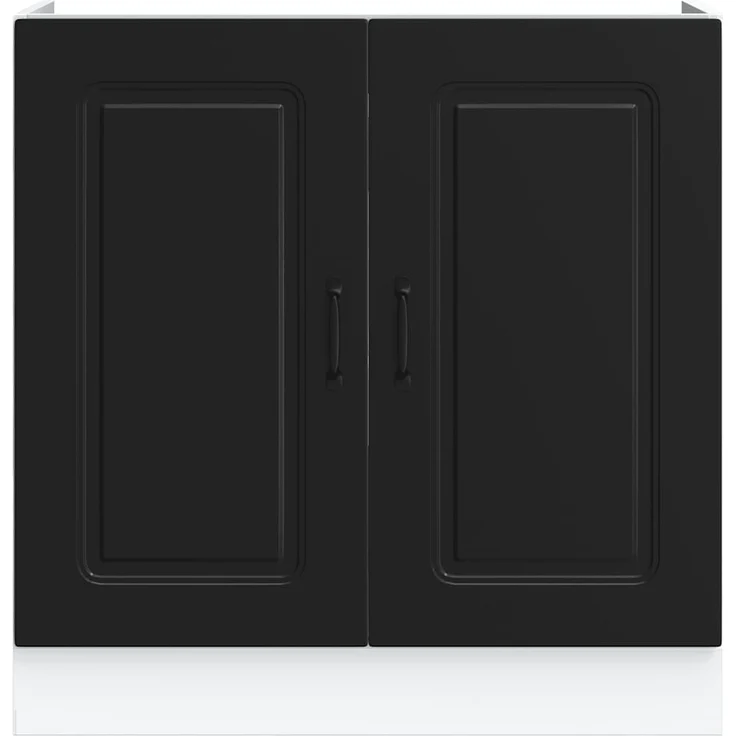 vidaXL Spülenunterschrank Kalmar Schwarz 80x46x81,5 cm Holzwerkstoff 853448 – Bild 3