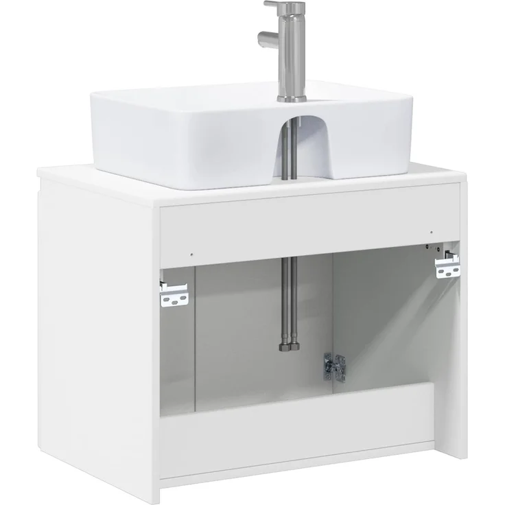 vidaXL Waschbeckenschrank Hochglanz Weiß 62,5 x 44,5 x 80 cm 3404324 – Bild 7