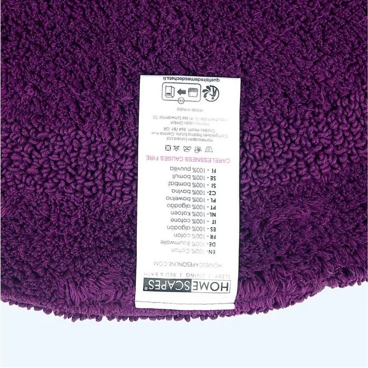 Homescapes Runde Badematte lila, Premium Badvorleger 80 cm, Badteppich Baumwolle mit Wende-Design – Bild 3