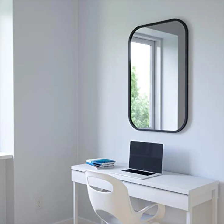 Umbra Wandspiegel Hub, Spiegel, Rechteckig, Glasspiegel, Schwarz, 61x91 cm, 1014801-040 – Bild 9