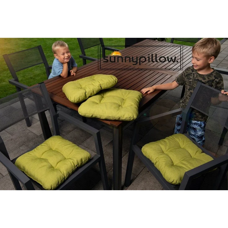 sunnypillow Stuhlkissen 4er Set Stuhlkissen 45x45 cm Bequeme 8cm, Polsterauflage Auflage für Stühle / Bänke – Bild 2