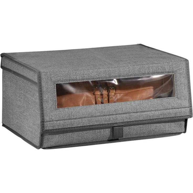 4er-Set Schuhaufbewahrung aus Stoff mDesign stapelbare Schuhbox dunkelgrau – Bild 8