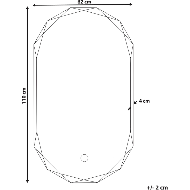 LED-Badezimmer-Spiegel ANIZY 62 cm 110 cm Weiß – Bild 2