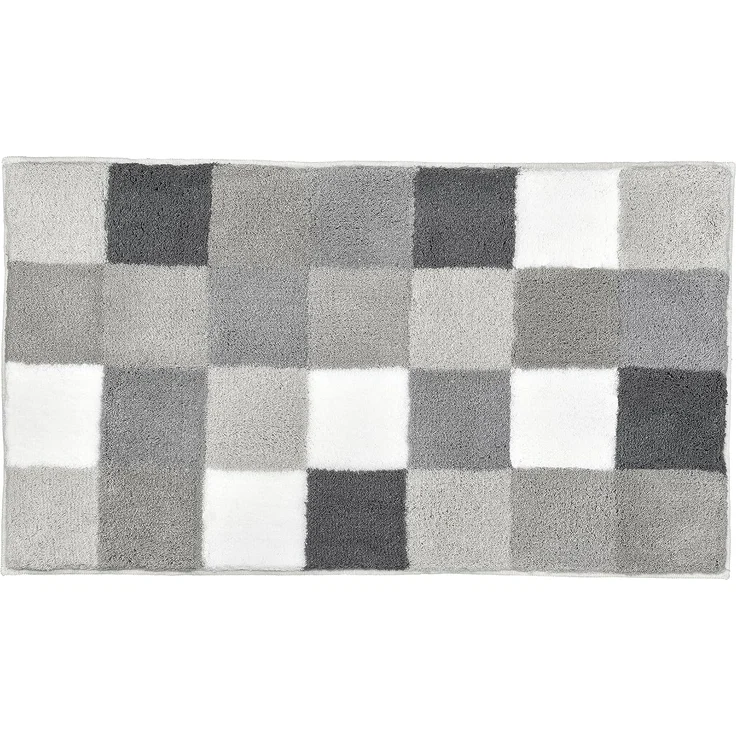 Kleine Wolke Badematte Caro, Höhe 25 mm, rutschhemmend beschichtet, fußbodenheizungsgeeignet, Kunstfaser, rechteckig, Badteppich, modernes Karo-Muster, Pastell-Farben, waschbar – Bild 4