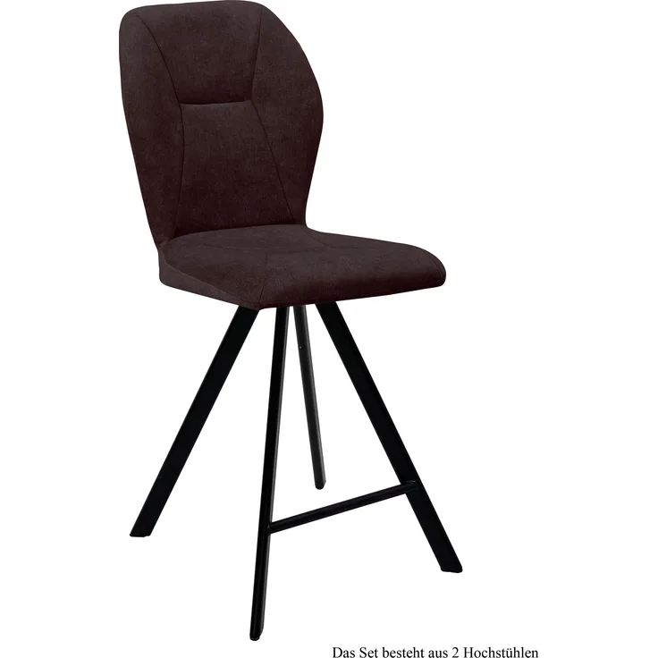 Thekenstuhl drehbar (2er-Set) Diantha 51x109x60 Schwarz/Espresso