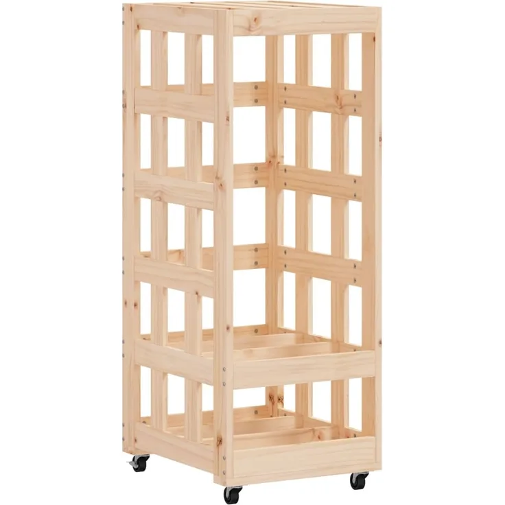 vidaXL Kaminholzregal mit Rollen 40x49x110 cm Massivholz Kiefer 832327